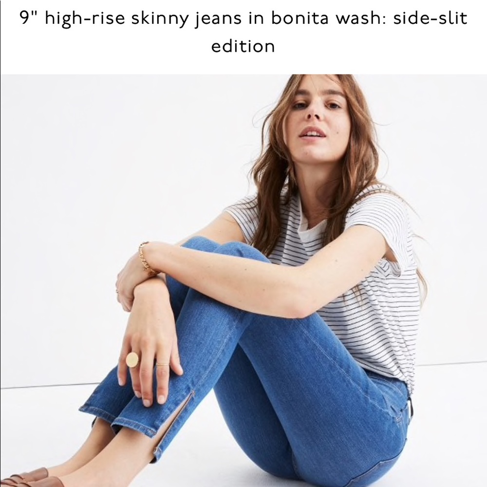9" High-rise Skinny Jeans Bonita Wash Side Slit